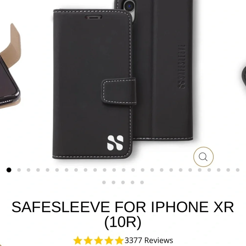 Black Leather Phone Cover with Strap